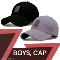 Pack of 2 black grey adjustable cotton summer baseball sports cap combo for men women Pack of 2 black grey adjustable cotton summer baseball sports cap combo for men women