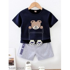 Boys Printed T-shirt with Trousers