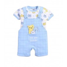 Cotton Dungree- Half Sleeves, Printed, Round Neck Casual Outfit for Baby Boys & Baby Girls, Printed Clothing Set for Childrens