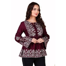 Comfort Short Kurti for Women | Indian Women's Tunics Tops | Rayon Top with 3/4 Designer Sleeves | Kurta Shirt Top for Ladies